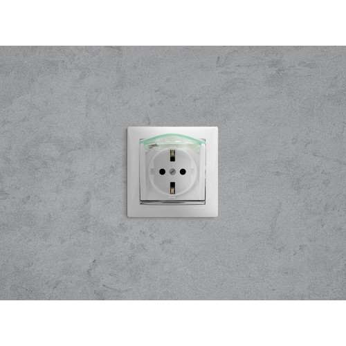 VALENA Розетка 1-местная с заземлением с защитными шторками и крышкой 16А IP44 белый VALENA Розетка 1-местная с заземлением с защитными шторками и крышкой 16А IP44 белый