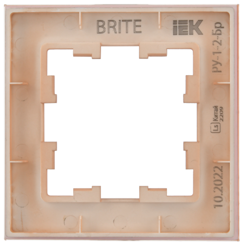 BRITE Рамка 1-местная РУ-1-2-БрП стекло персиковый матовый IEK