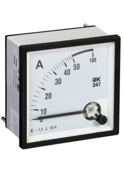 Амперметр Э47 72х72мм 50А кл. точн. 1.5 IEK IPA10-6-0050-E