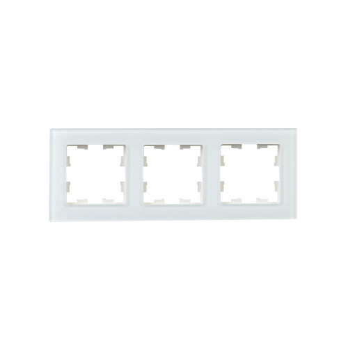 BRITE Рамка 3-местная РУ-3-2-Бр стекло белый матовый IEK BRITE Рамка 3-местная РУ-3-2-Бр стекло белый матовый IEK