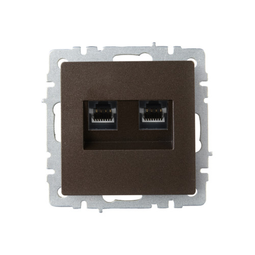 BRITE Розетка компьютерная двойная RJ45 кат.6 РК11-2-БрТБ темная бронза IEK BRITE Розетка компьютерная двойная RJ45 кат.6 РК11-2-БрТБ темная бронза IEK