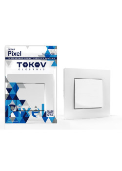 Выключатель 1-кл. СП Pixel 10А IP20 в сборе бел. TOKOV ELECTRIC TKE-PX-V1F-C01