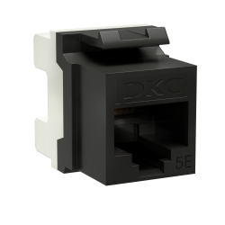 Модуль Кейстоун (Keystone) RJ45 CAT 5E неэкранированный (UTP), 180 градусов, черный