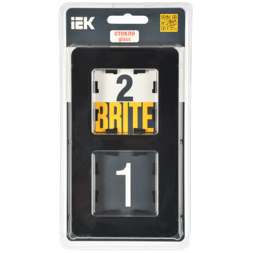 BRITE Рамка 2-местная РУ-2-2-Бр стекло черный RE IEK BRITE Рамка 2-местная РУ-2-2-Бр стекло черный RE IEK