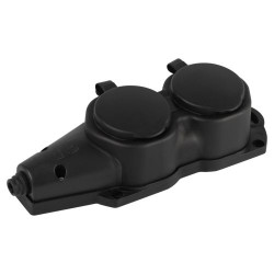 Колодка ЭРА KX-2e-B-IP44 каучуковая с заземлением 2 розетки 16A IP44 черн. Эра Б0068451
