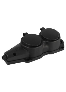 Колодка ЭРА KX-2e-B-IP44 каучуковая с заземлением 2 розетки 16A IP44 черн. Эра Б0068451