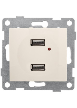 Розетка USB 2-м СП Bravo механизм беж. GUSI С10USB2-003