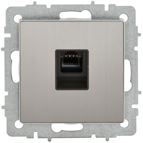 BRITE Розетка компьютерная RJ45 кат.6 РК11-БрГН металл хром/никель IEK BRITE Розетка компьютерная RJ45 кат.6 РК11-БрГН металл хром/никель IEK