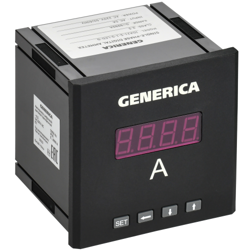 Амперметр цифровой щитовой однофазный 96х96мм LED GENERICA