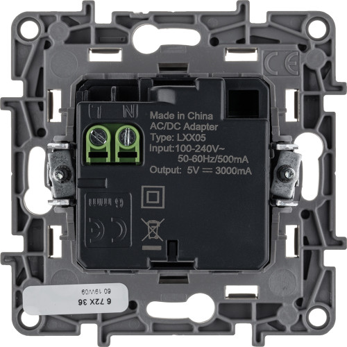 ETIKA Розетка USB A+C 15Вт слоновая кость ETIKA Розетка USB A+C 15Вт слоновая кость