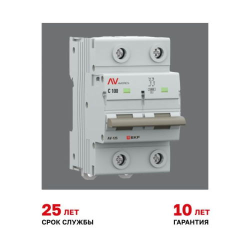 AV-125 2P 100A (C) 10kA EKF AVERES