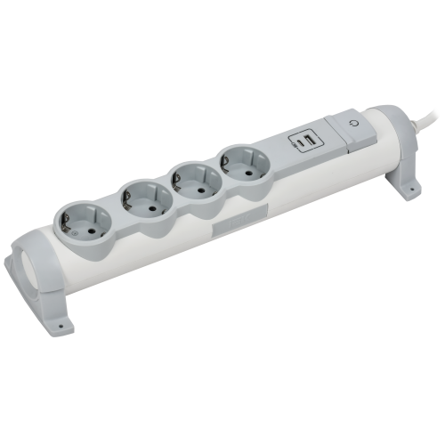 COMFORT Удлинитель У04К 4 места 2P+PE 3м 3х1,5мм2 16А USB A+C 20Вт белый IEK