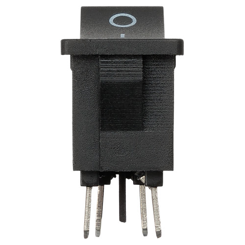 Выключатель клавишный KCD1-201 250В AC/DC, 2P, 6А, (4с), ON-OFF, черный, Mini TDM