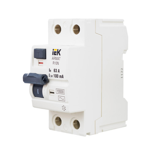 ARMAT Выключатель дифференциального тока R10N 2P 63А 100мА тип AC IEK ARMAT Выключатель дифференциального тока R10N 2P 63А 100мА тип AC IEK