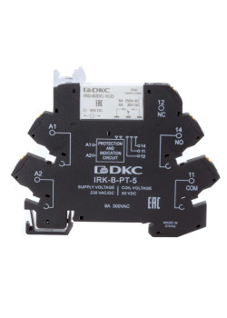 Реле интерфейсное, 1CO, ком. ток 6А, AgSnO2, напряжение 230V AC/DC, push-in клеммы.