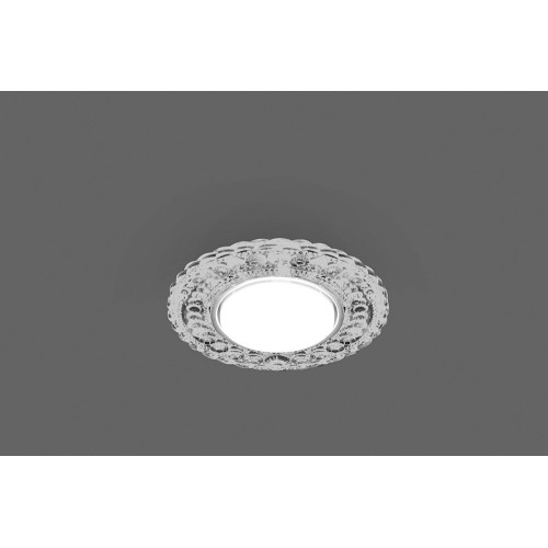 Светильник встраиваемый с белой LED подсветкой Feron CD4024 потолочный GX53 без лампы прозрачный Светильник встраиваемый с белой LED подсветкой Feron CD4024 потолочный GX53 без лампы прозрачный