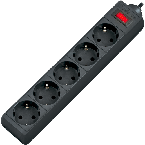 Surge Protector Defender ES 5 5m, black, 5 outlets