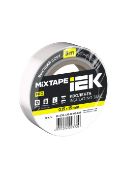 MIXTAPE PRO Изолента 0,15х15мм белая 5м IEK