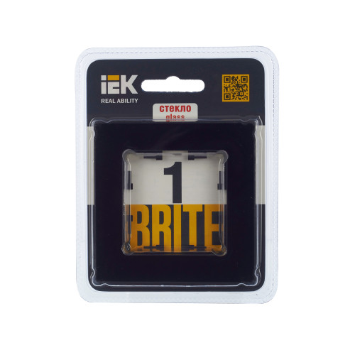 BRITE Рамка 1 -местная РУ-1-2-БрЧ стекло черный IEK