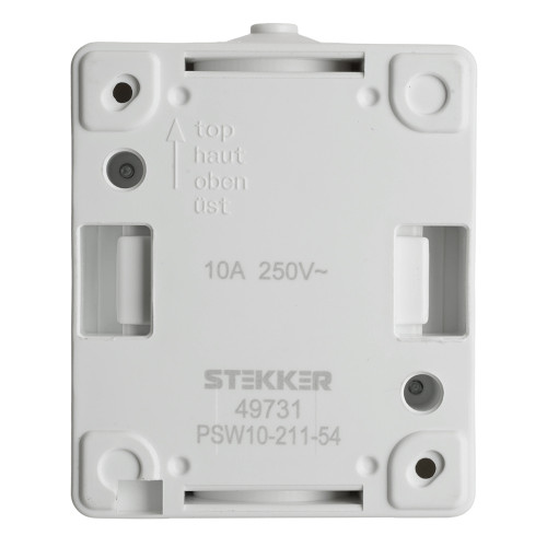 Выключатель 1-клавишный STEKKER, PSW10-211-54, открытой установки, 250В, 10А, IP54, белый/серый Выключатель 1-клавишный STEKKER, PSW10-211-54, открытой установки, 250В, 10А, IP54, белый/серый