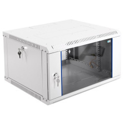 Шкаф коммутационный ЦМО ШРН-ЭКОНОМ (ШРН-Э-6.500) настенный 6U 600x520мм пер.дв.стекл 75кг серый 470мм 14.94кг 345мм