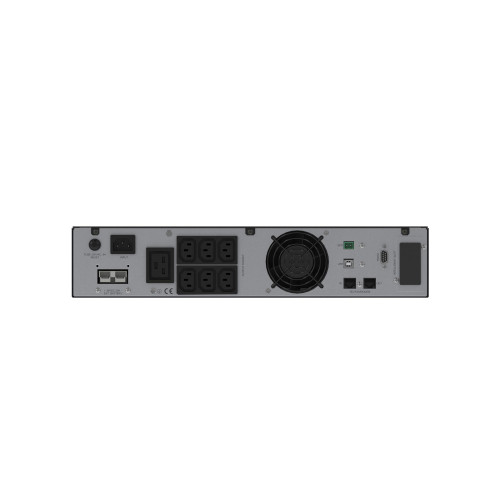 Онлайн ИБП ДКС серии Смолл Рэкмаунт (Small Rackmount), 1000 ВА/1000 Вт,1/1, 6xIEC C13, 1хIEC C19, EPO, USB, RS-232, Rack 2U, з/у 6А, без АКБ