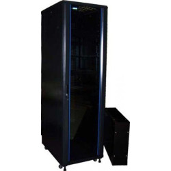 Шкаф коммутационный Lanmaster (TWT-CBB-27U-6X10-G1) напольный 42U 600x1000мм пер.дв.стекл задн.дв.перфор.2-хст. 2 бок.пан. 800кг черный IP20