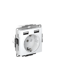 ATLASDESIGN РОЗЕТКА 16А c 2 USB A+A, 5В/2,4А, 2х5В/1,2А, механизм, ЛОТОС