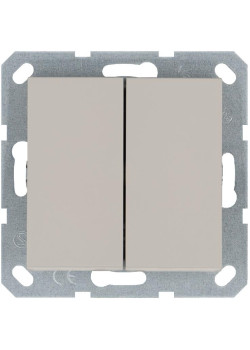 Кнопка 2-кл. 10А IP20 с переключающим контактом механизм тауп Jasmart G3020T