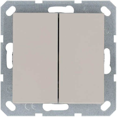 Кнопка 2-кл. 10А IP20 с переключающим контактом механизм тауп Jasmart G3020T