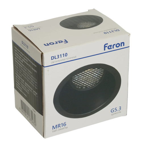 Светильник встраиваемый Feron DL3110 потолочный MR16 G5.3 черный Светильник встраиваемый Feron DL3110 потолочный MR16 G5.3 черный