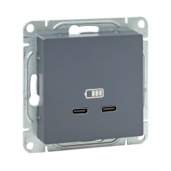 Механизм роз., USB-C - 2шт, графит., Эпика EKF