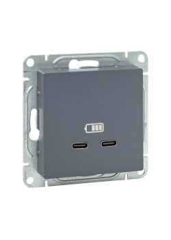 Механизм роз., USB-C - 2шт, графит., Эпика EKF
