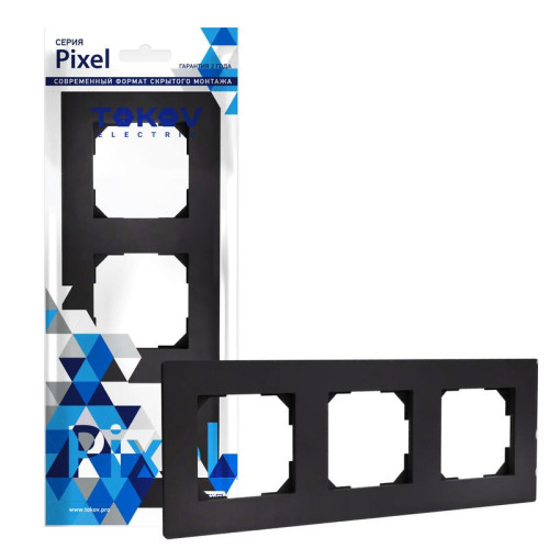 Рамка 3-м Pixel универс. карбон TOKOV ELECTRIC TKE-PX-RM3-C14 Рамка 3-м Pixel универс. карбон TOKOV ELECTRIC TKE-PX-RM3-C14
