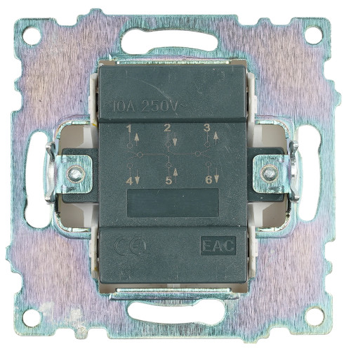 Переключатель 2-клавишный (механизм), STEKKER GLS10-7107-01 , 250V, 10А, серия Катрин, белый Переключатель 2-клавишный (механизм), STEKKER GLS10-7107-01 , 250V, 10А, серия Катрин, белый
