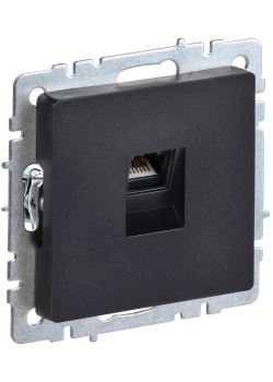 BRITE Розетка компьютерная RJ45 кат.5E РК10-БрЧ черный IEK