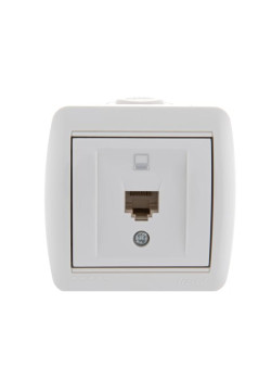Розетка компьютерная 1-м ОП Nata RJ45 бел. LEZARD 710-0200-139