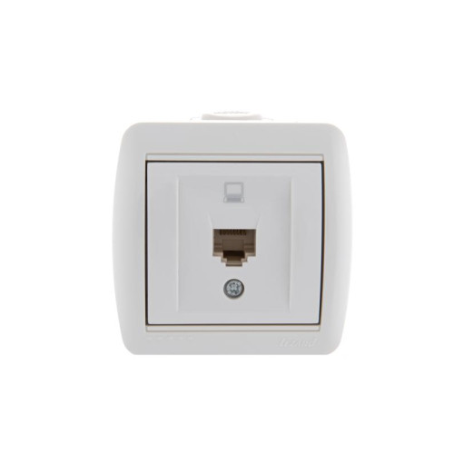 Розетка компьютерная 1-м ОП Nata RJ45 бел. LEZARD 710-0200-139