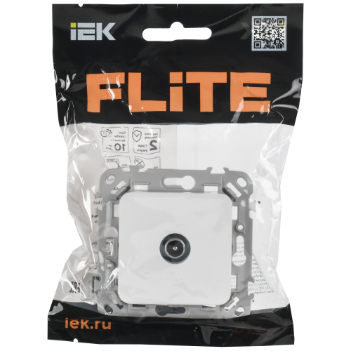 FLITE Розетка TV экранированная оконечная тип M РТВм-1-1-1-ФлБ белый IEK FLITE Розетка TV экранированная оконечная тип M РТВм-1-1-1-ФлБ белый IEK