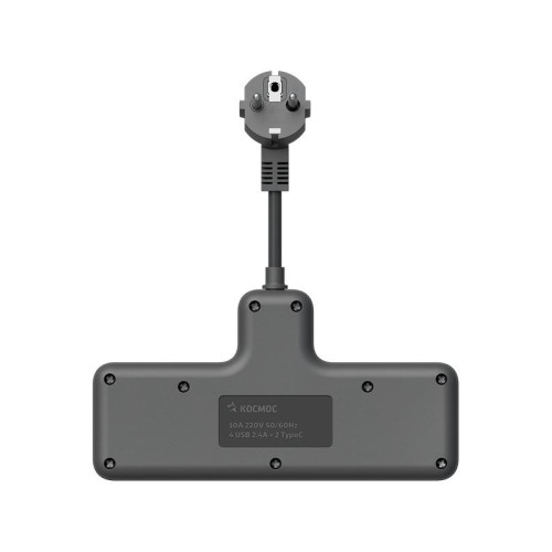 Удлинитель с сетевым фильтром 3х0.3м 10А 2USB + 1USBC 2500Вт ПВС 3х1 компакт черн. КОСМОС FRKsm0.3m-3g(B)USB Удлинитель с сетевым фильтром 3х0.3м 10А 2USB + 1USBC 2500Вт ПВС 3х1 компакт черн. КОСМОС FRKsm0.3m-3g(B)USB