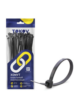 Хомут кабельный нейлоновый черн. 3.6х300 (уп.100шт) TOKOV ELECTRIC TKE-HNS-3.6-300-B/100