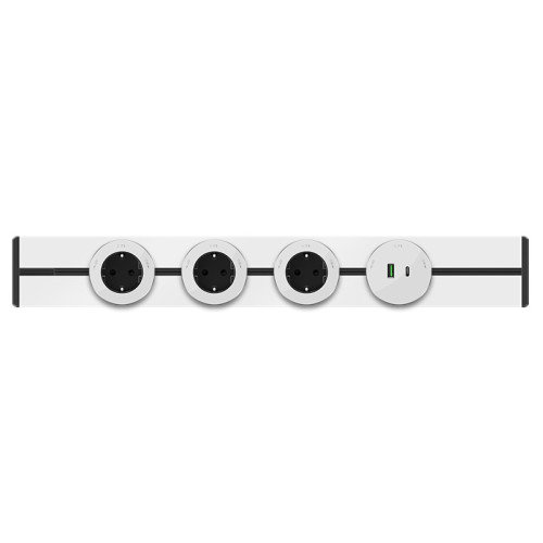MULTITRACK Розетка 2К+З круглая 16 А/250 В БЕЛЫЙ
