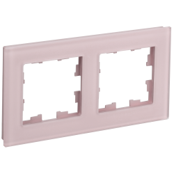 BRITE Рамка 2-местная РУ-2-2-Бр стекло розовый матовый IEK