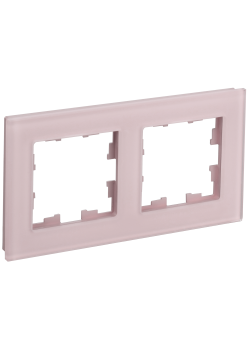BRITE Рамка 2-местная РУ-2-2-Бр стекло розовый матовый IEK
