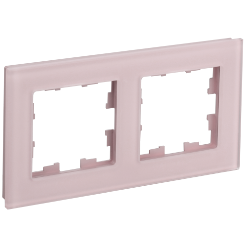 BRITE Рамка 2-местная РУ-2-2-Бр стекло розовый матовый IEK