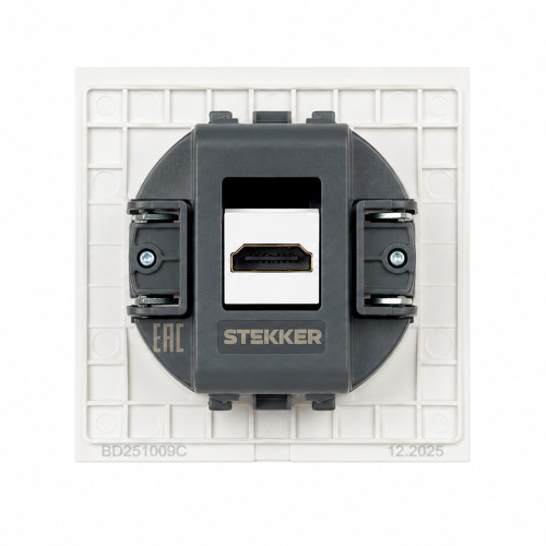Розетка HDMI 2.0 Type A (механизм), STEKKER серия Мия, RST00-3118-01, белая магнолия Розетка HDMI 2.0 Type A (механизм), STEKKER серия Мия, RST00-3118-01, белая магнолия