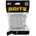 BRITE Выключатель 2-клавишный проходной 10А безвинтовое крепление ВС11-2-6-БрА алюминий IEK