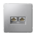 ARTGALLERY РОЗЕТКА двойная компьютерная RJ45+RJ45, кат. 5е, механизм, АЛЮМИНИЙ ARTGALLERY РОЗЕТКА двойная компьютерная RJ45+RJ45, кат. 5е, механизм, АЛЮМИНИЙ