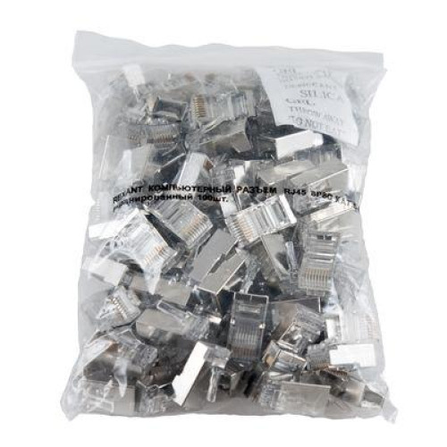 Джек компьютерный RJ45 (8P8C) кат.5E с экраном (уп.100шт) Rexant 05-1023 Джек компьютерный RJ45 (8P8C) кат.5E с экраном (уп.100шт) Rexant 05-1023