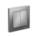 ATLASDESIGN 2-клавишный ВЫКЛЮЧАТЕЛЬ, сх.5, 10АХ, в сборе, СТАЛЬ